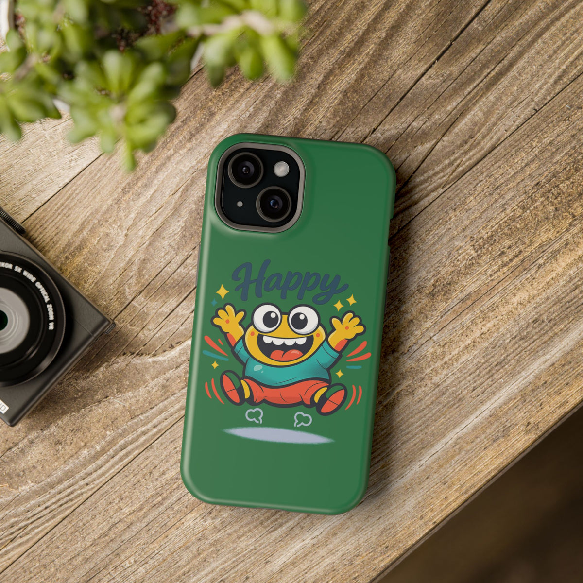 Happy Monster Magnetic Protective Phone Case Green