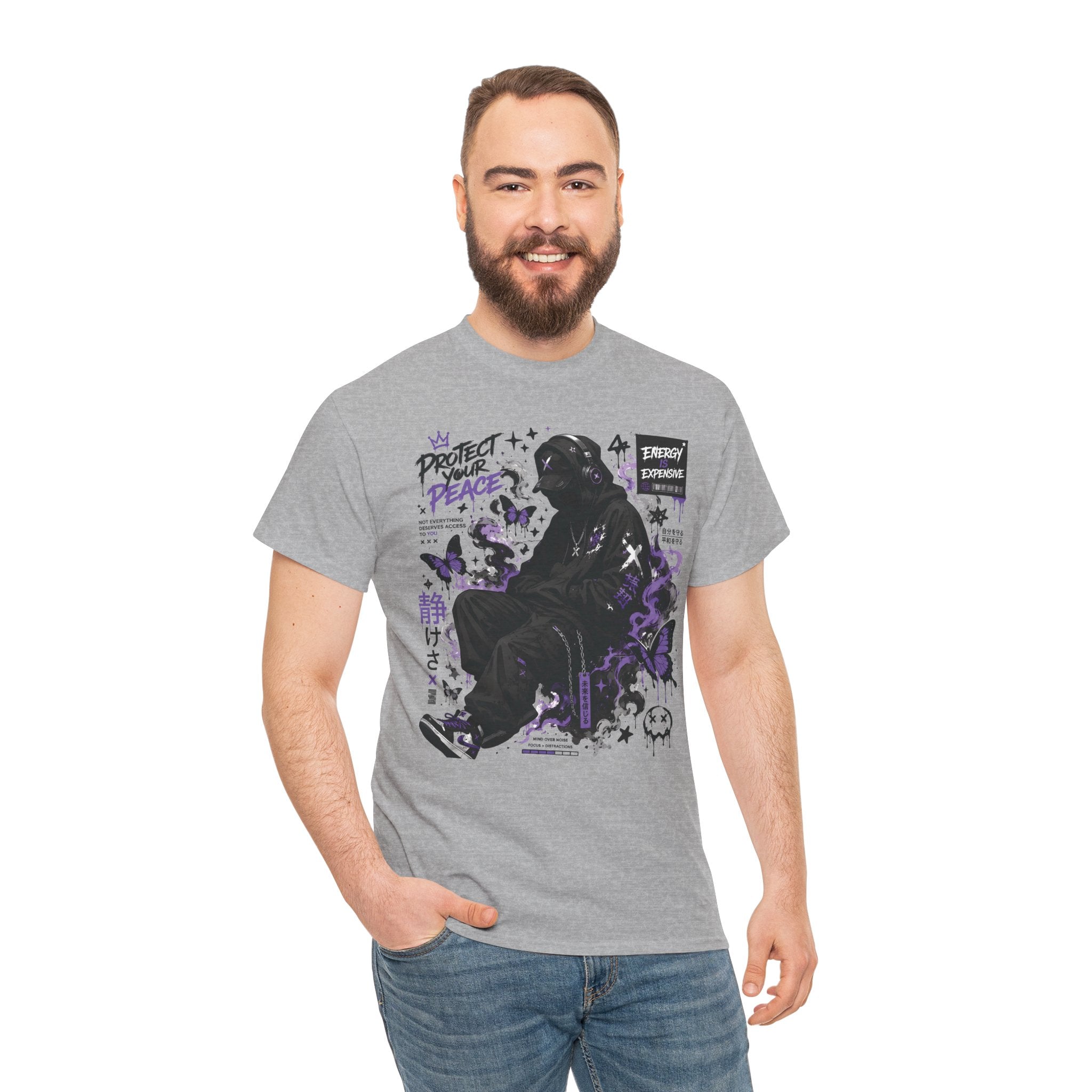 Peacekeeper Anime Graphic Tee — Purple Aesthetic Streetwear