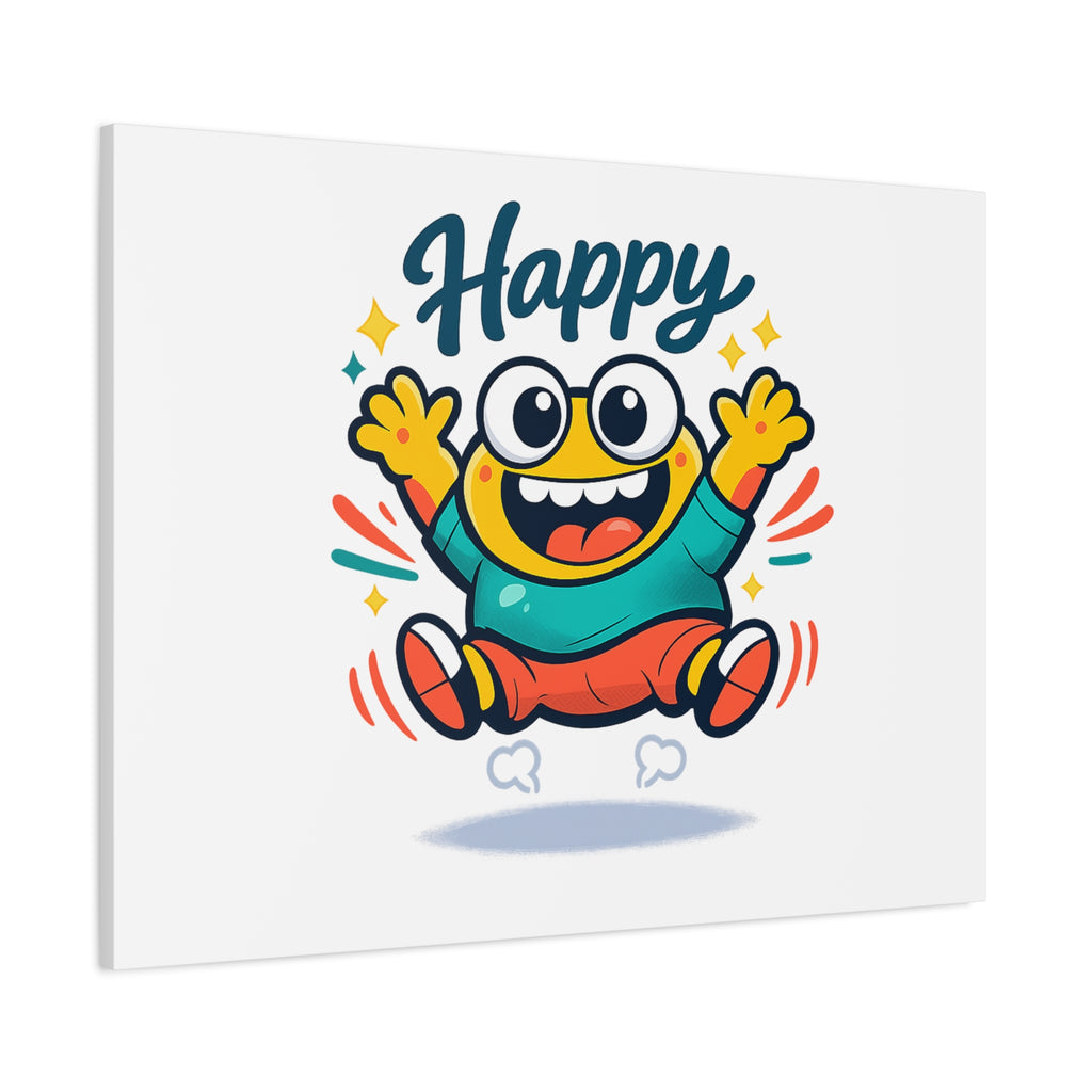 Happy Blob Cartoon Canvas | Bold Cartoon, Thick Outline, Kawaii Minimal
