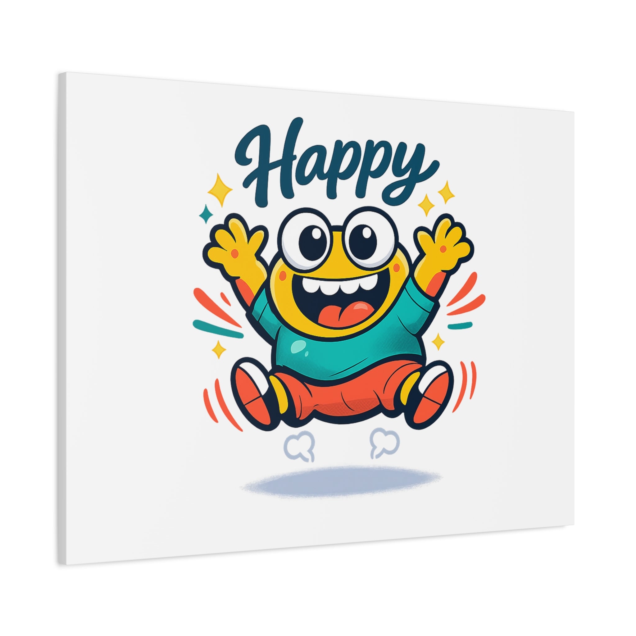 Happy Blob Cartoon Canvas | Bold Cartoon, Thick Outline, Kawaii Minimal