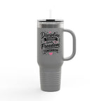 40oz Insulated Travel Mug — "Discipline Today Leads to Freedom Tomorrow" Motivational Tumbler