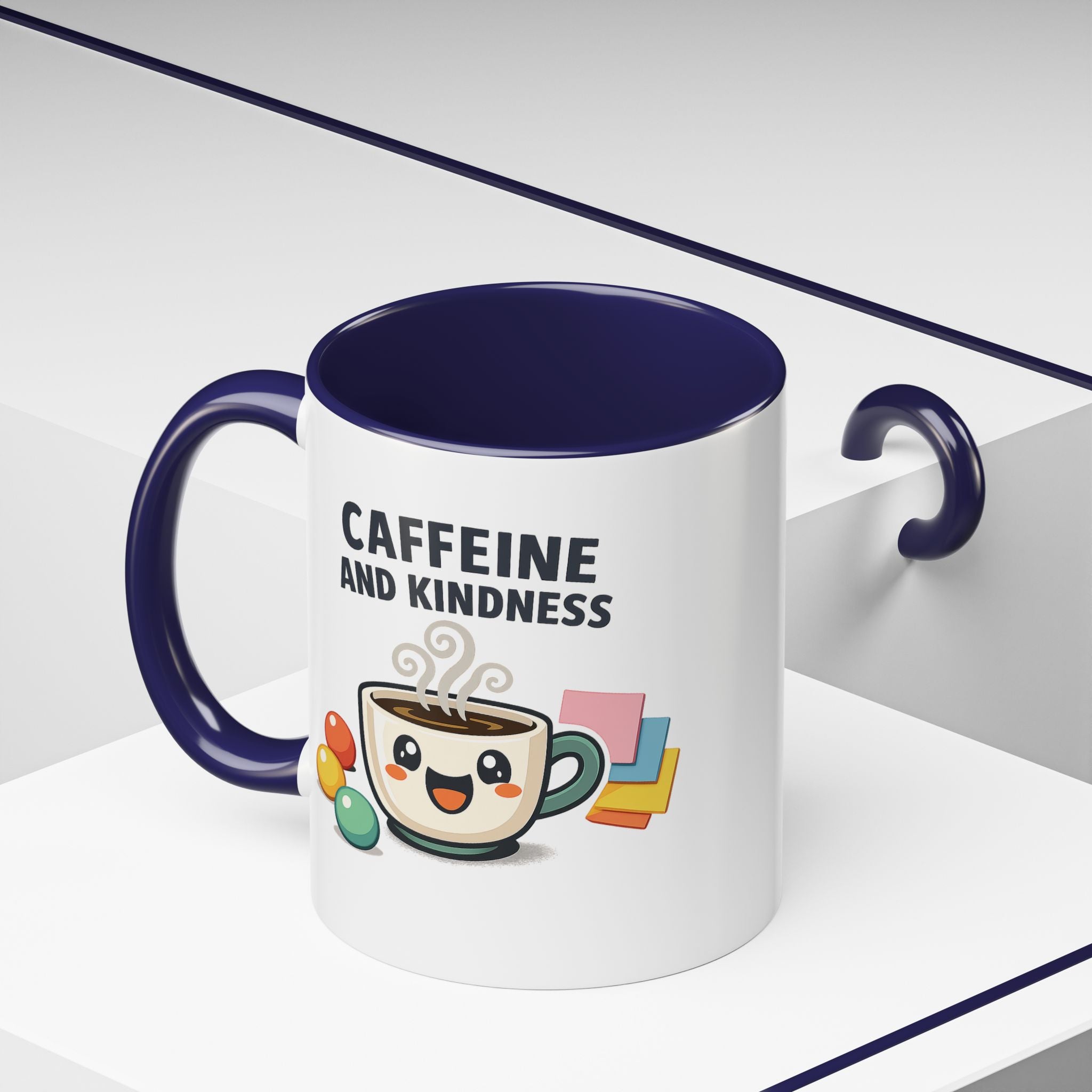 Caffeine and Kindness Coffee Mug – Ceramic Accent Mug (11oz / 15oz)