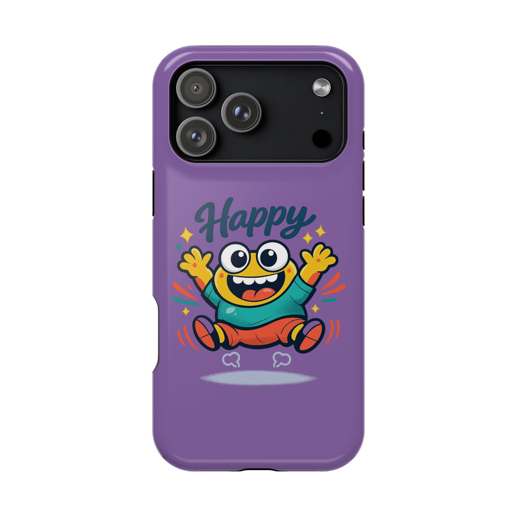 Happy Monster Magnetic Protective Phone Case Purple