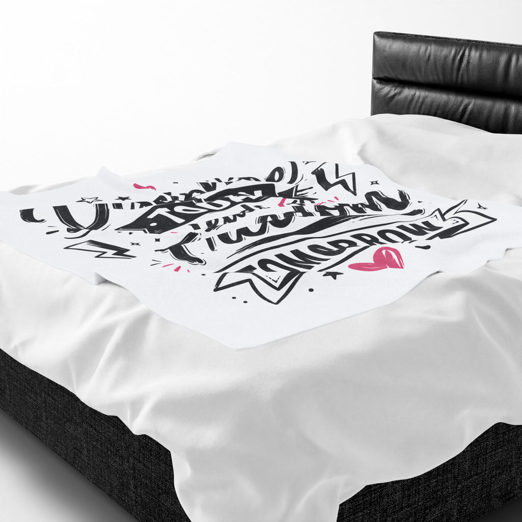 Velveteen Plush Blanket — "Discipline Today Leads to Freedom Tomorrow" Inspirational Throw Blanket