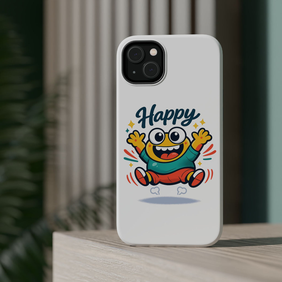 Happy Monster Magnetic Protective Phone Case White