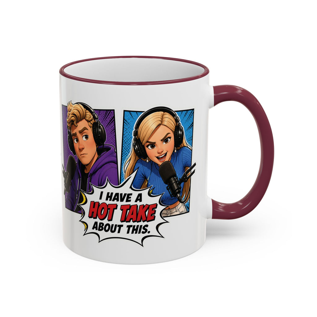 Jake And Emma Hot Take Accent Rim Mug – I Have A Hot Take About This Comic Coffee Cup (11oz/15oz)