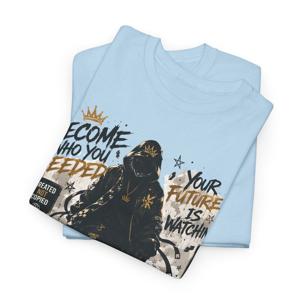 Motivational Soldier Graphic Tee – "Become Who You Need" Inspirational Military Design