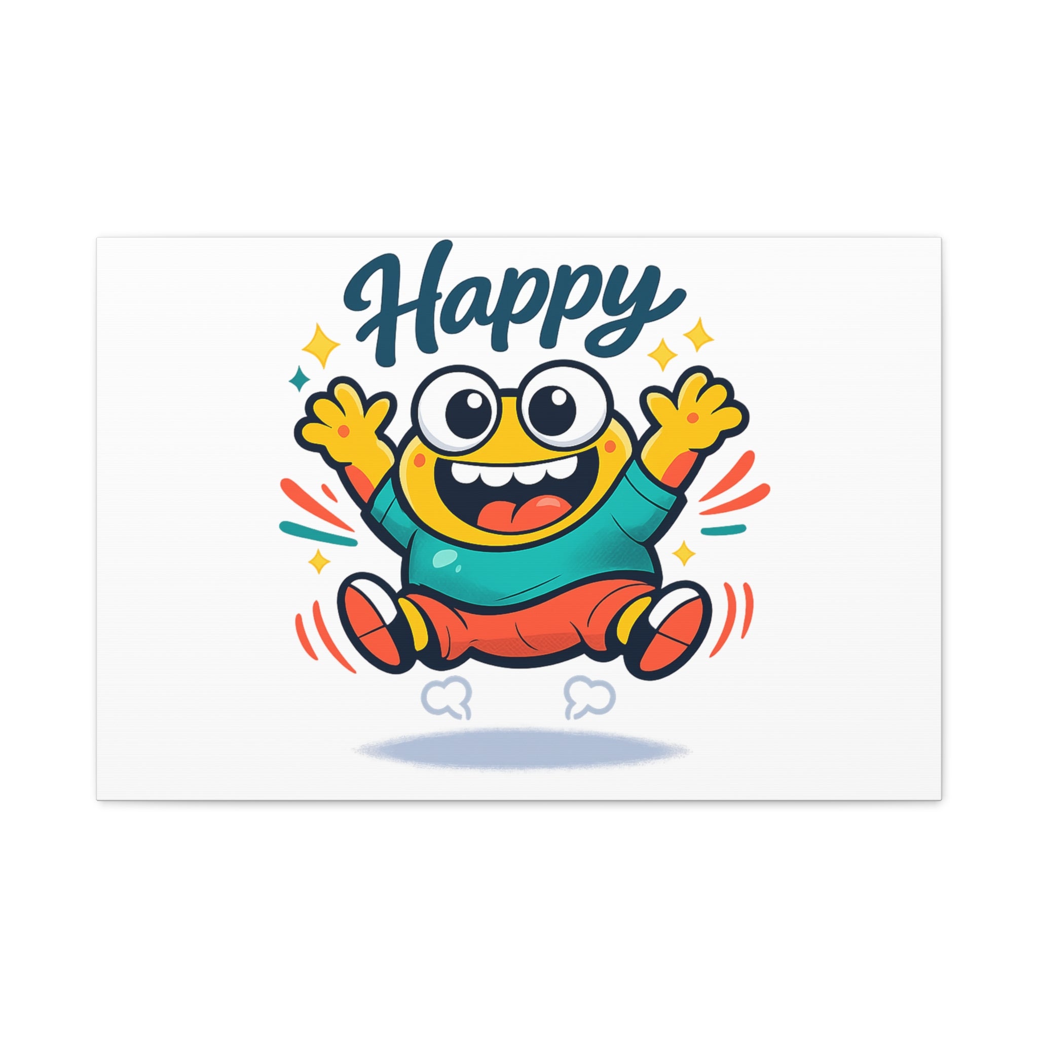 Happy Blob Cartoon Canvas | Bold Cartoon, Thick Outline, Kawaii Minimal