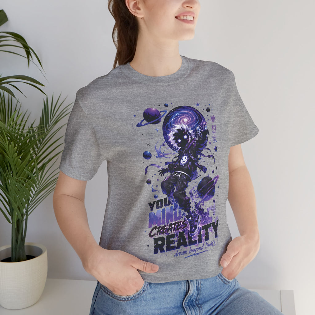 Astronaut Galaxy Tee — "Your Mind Creates Reality" Space Graphic T-Shirt