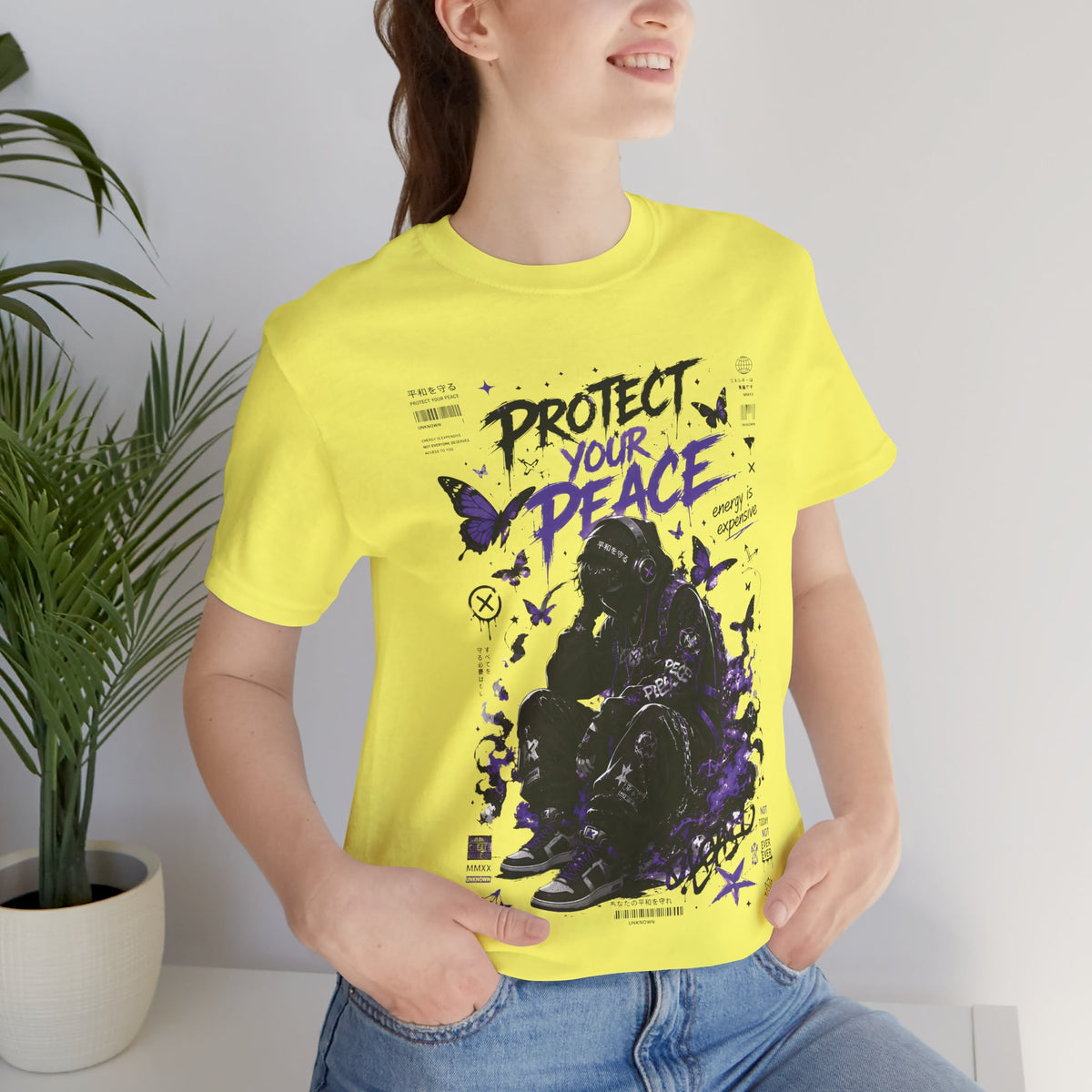 Protect Your Peace Gothic Butterfly Graphic T Shirt