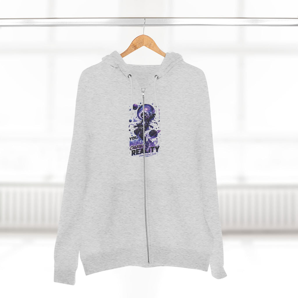 Dream Beyond Limits Zip Hoodie — Gothic Purple Graphic Zip-Up