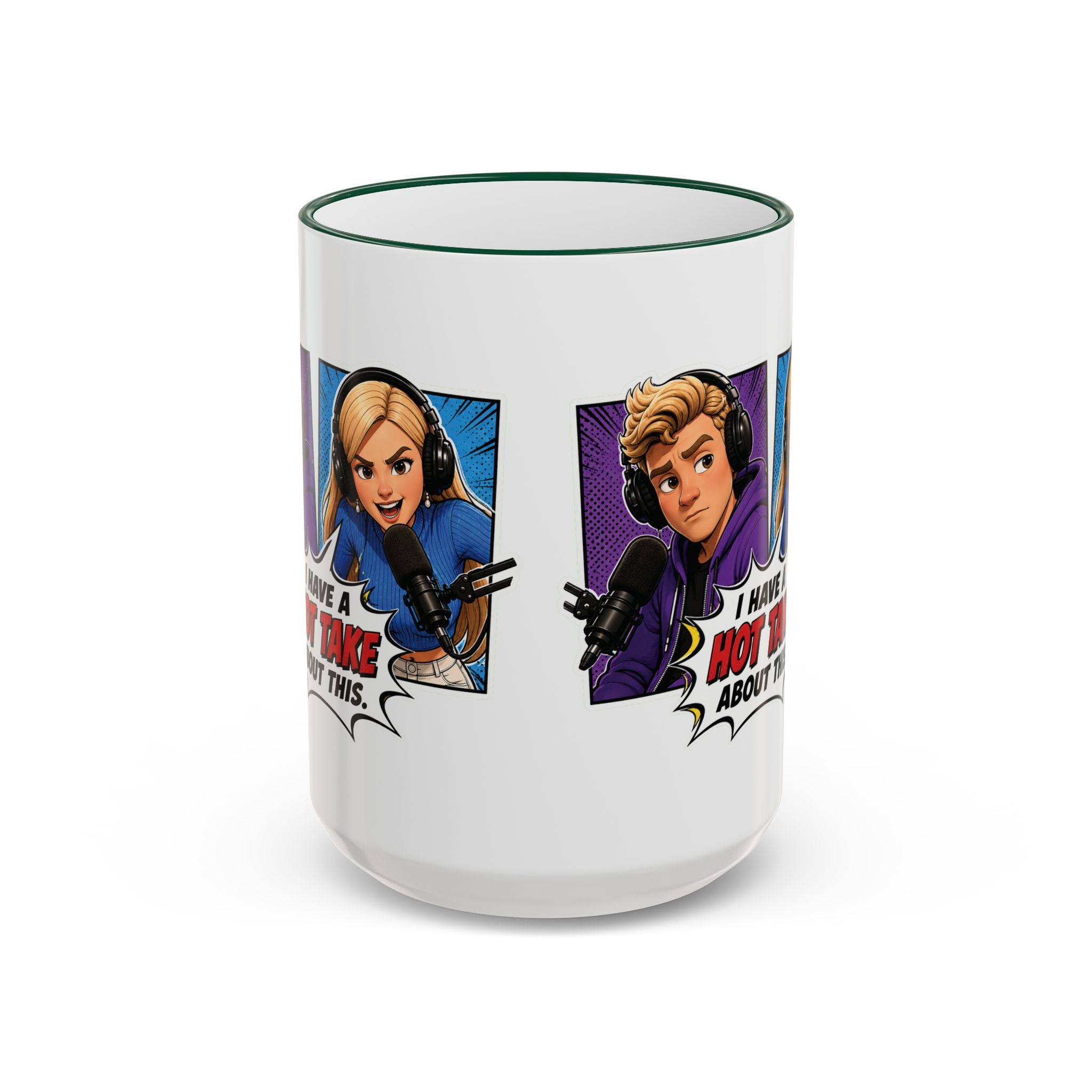 Jake And Emma Hot Take Accent Rim Mug – I Have A Hot Take About This Comic Coffee Cup (11oz/15oz)