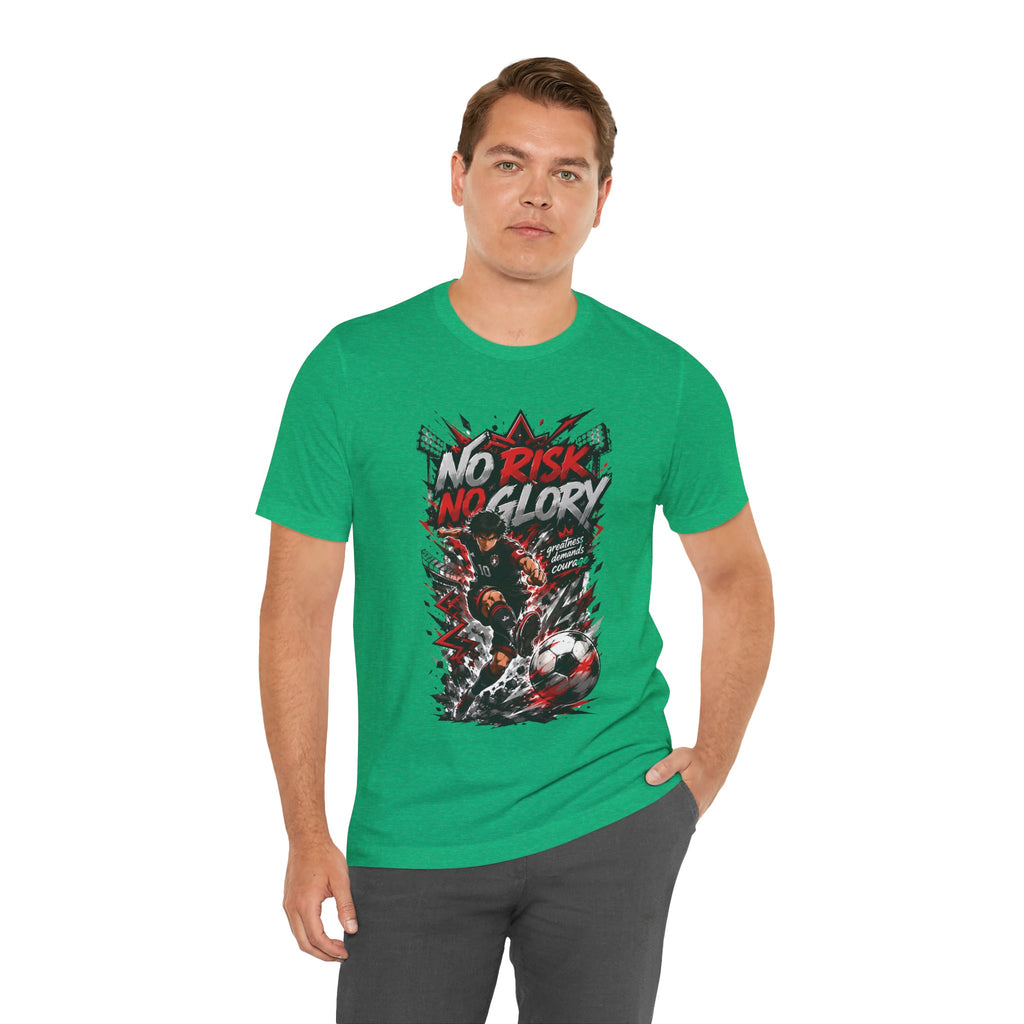 No Risk No Glory Soccer Graphic T Shirt