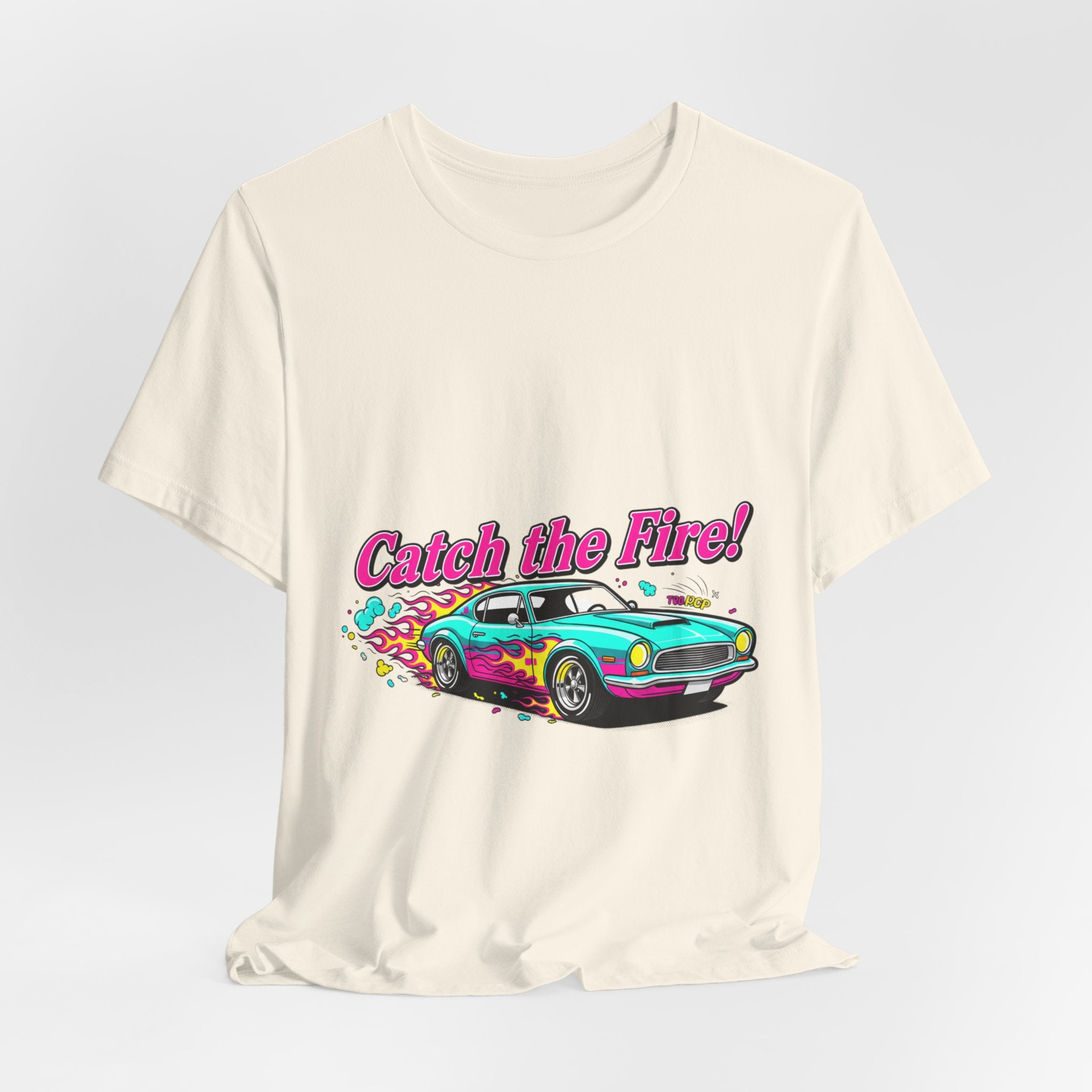 Retro Cartoon Dragster Tee | Vintage Car Illustration, Racing Flame Shirt