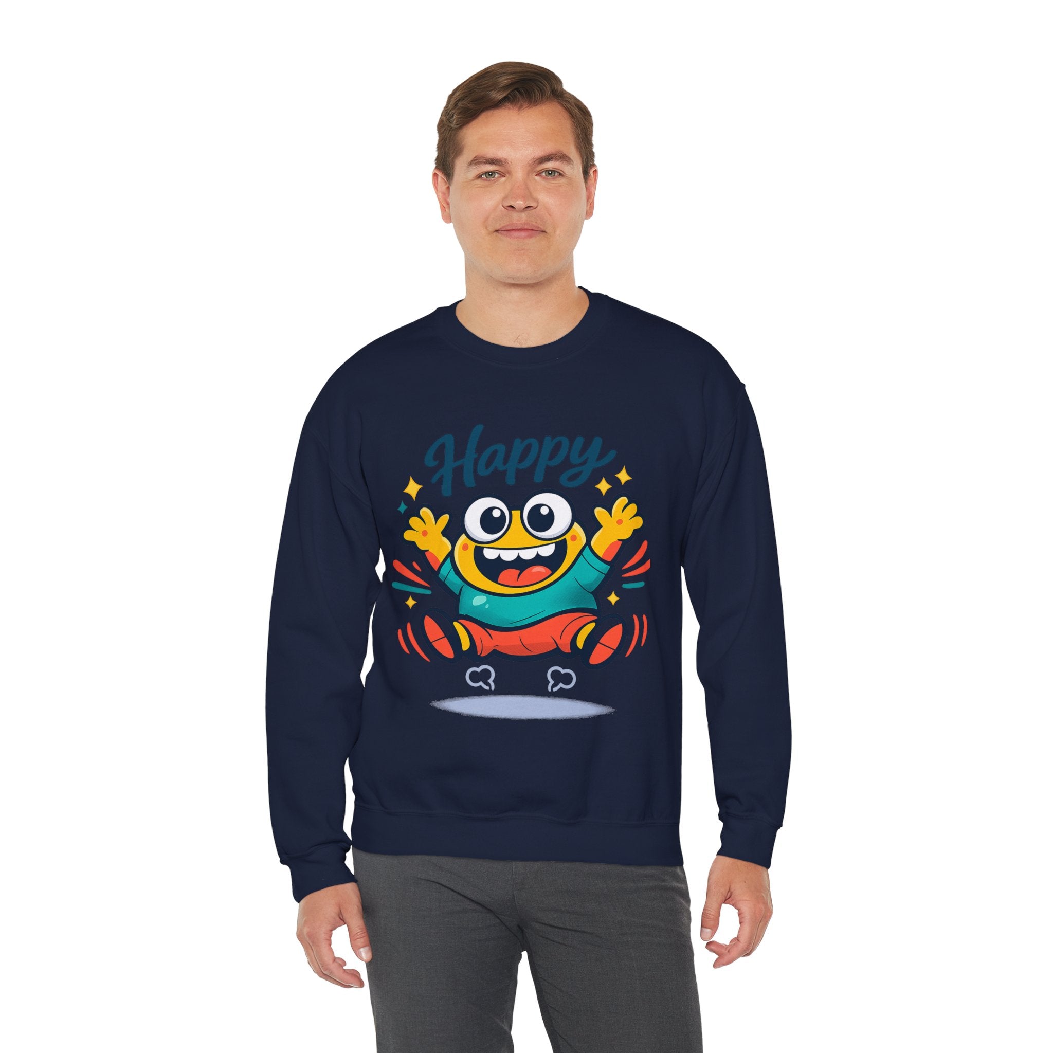 Happy Blob Cartoon Sweatshirt Cute Kawaii Crewneck