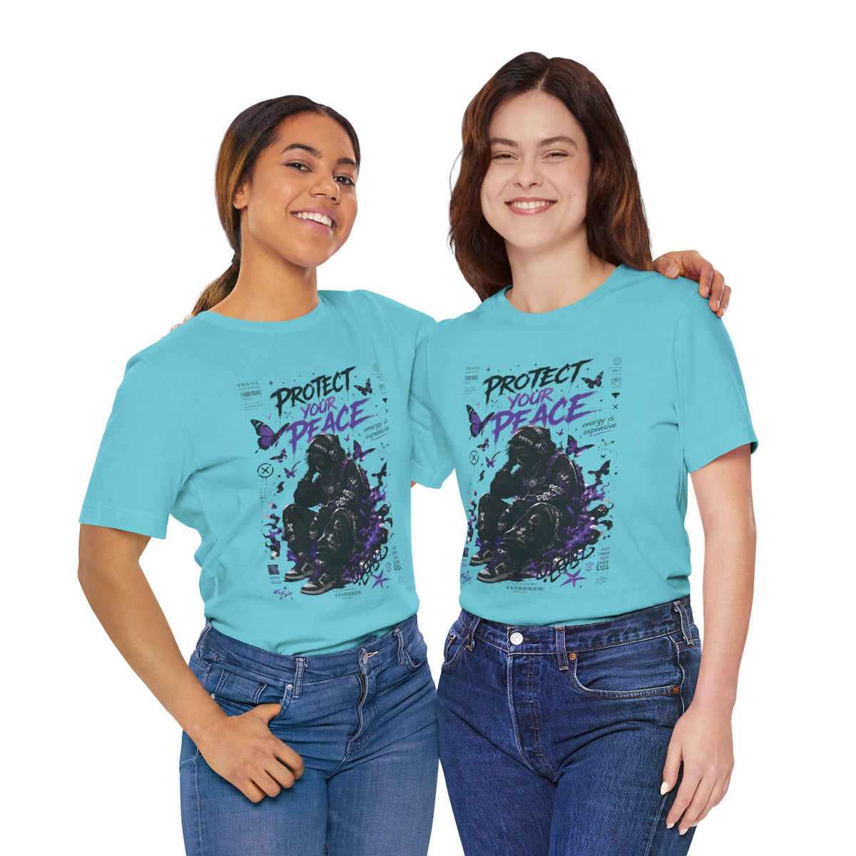 Protect Your Peace Gothic Butterfly Graphic T Shirt