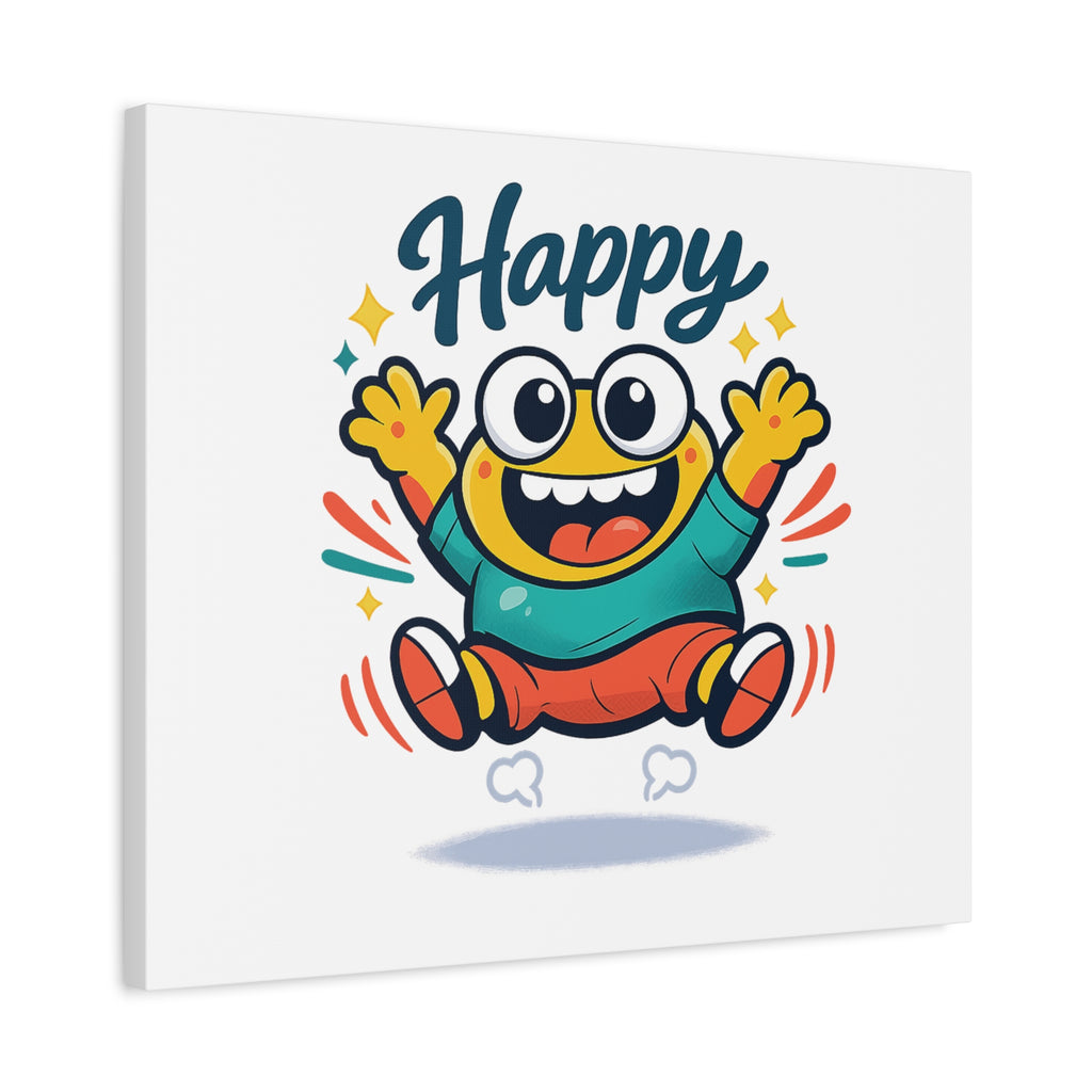 Happy Blob Cartoon Canvas | Bold Cartoon, Thick Outline, Kawaii Minimal