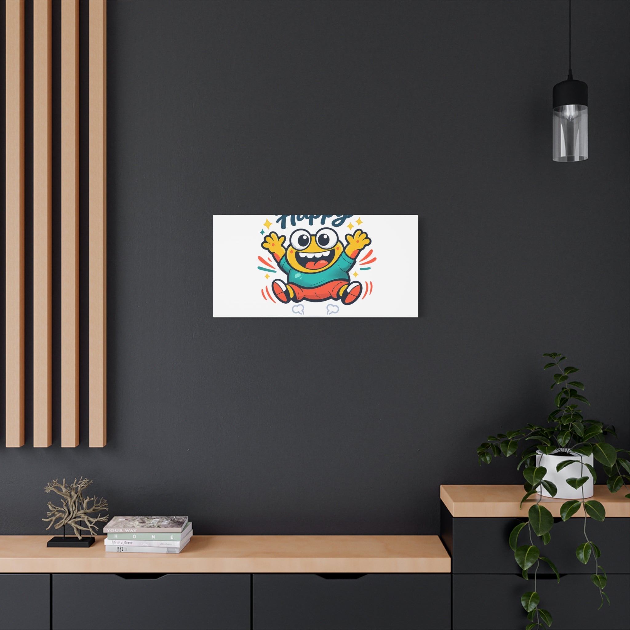 Happy Blob Cartoon Canvas | Bold Cartoon, Thick Outline, Kawaii Minimal
