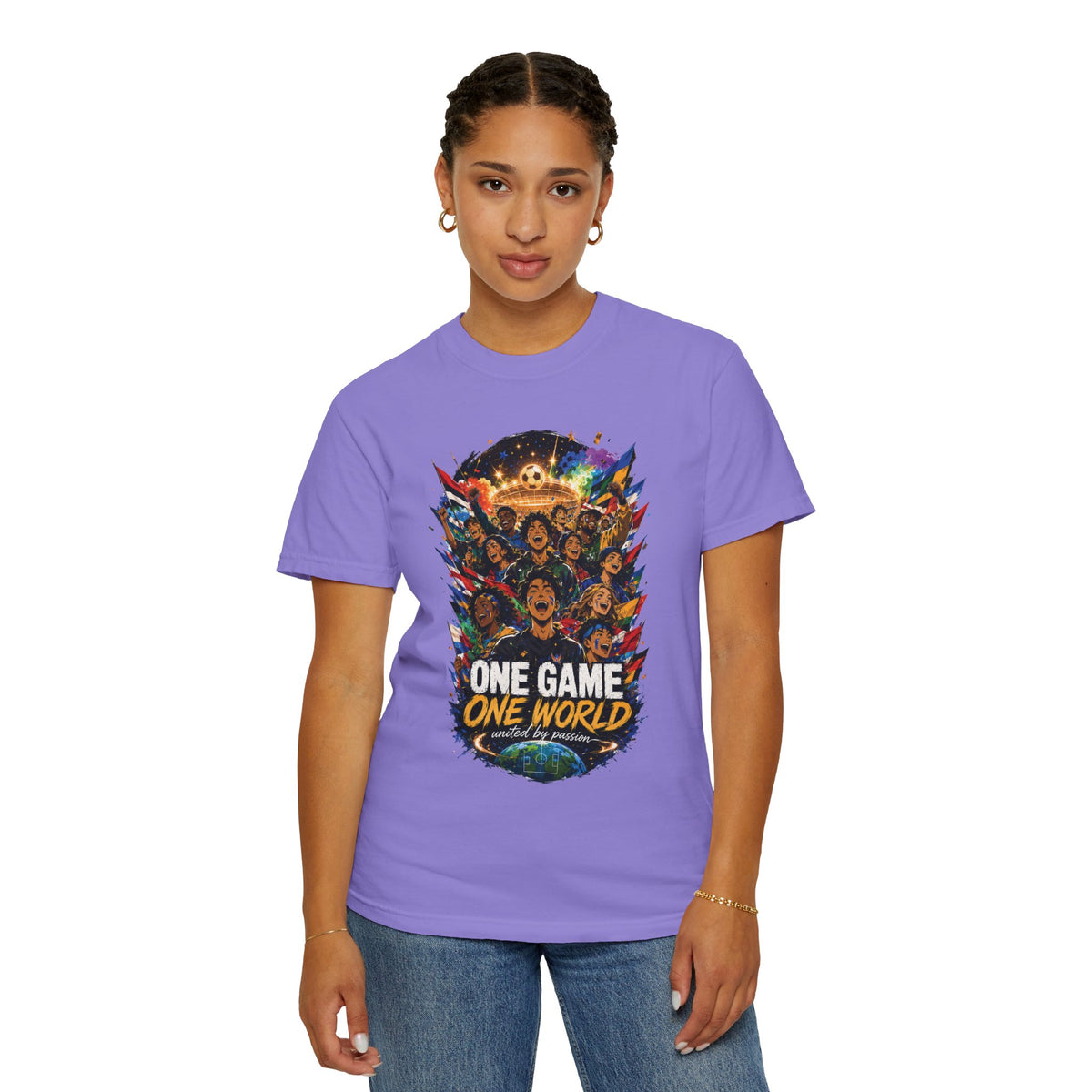 One Game One World Soccer T Shirt International Football Graphic Tee