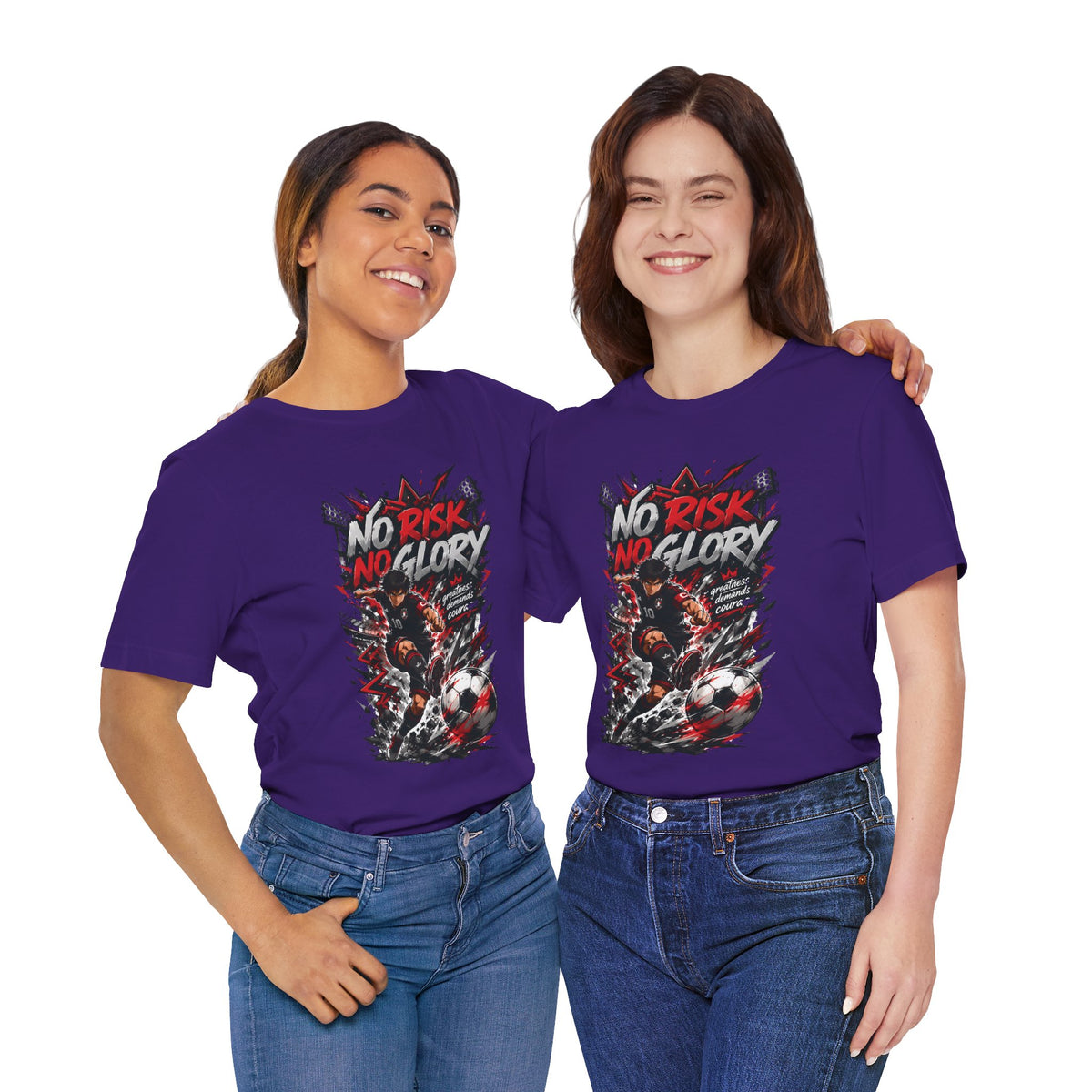 No Risk No Glory Soccer Graphic T Shirt