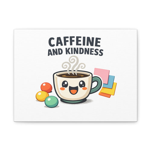 Caffeine and Kindness Canvas | Office Humor, Coffee Fuel Wall Art