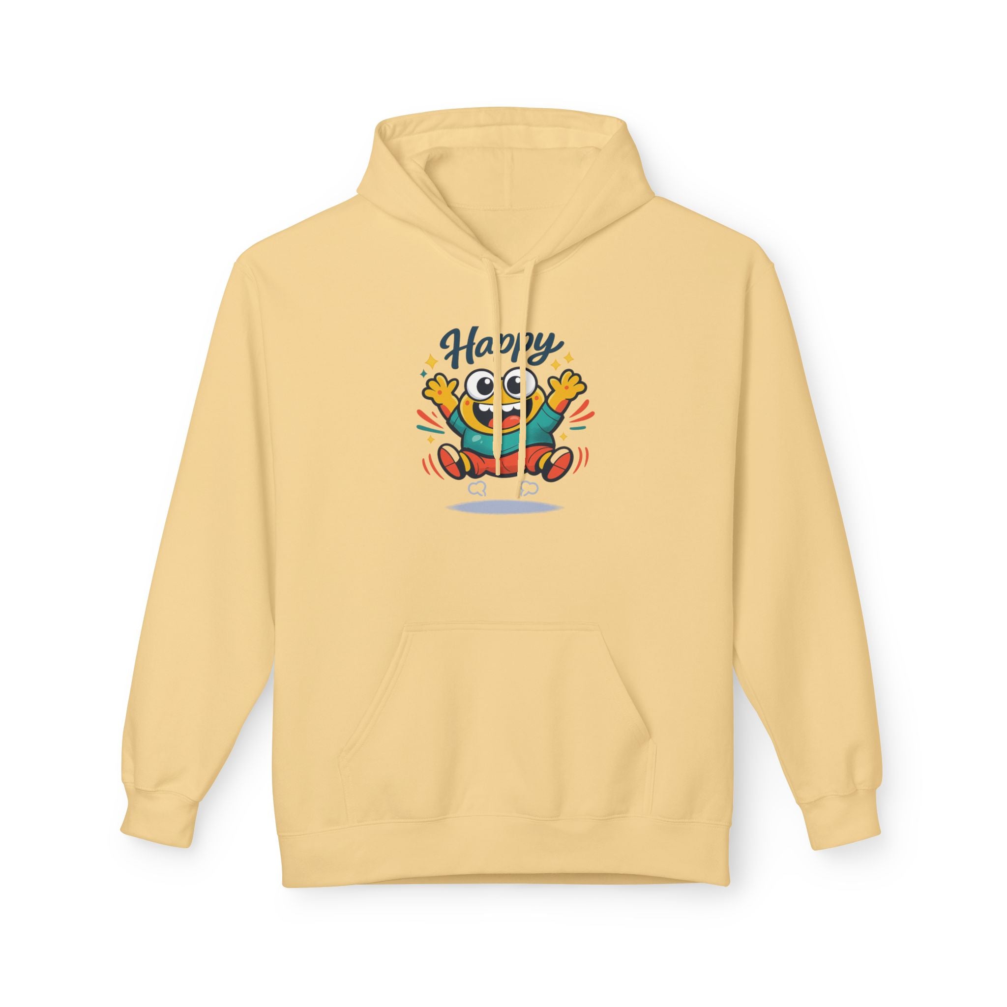 Happy Blob Graphic Hoodie – Cute Cartoon 'Happy' Pullover