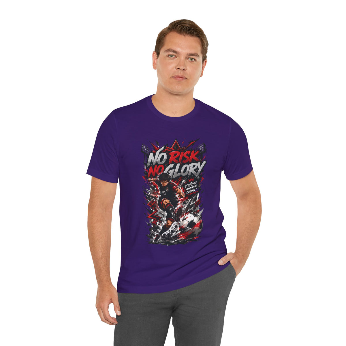 No Risk No Glory Soccer Graphic T Shirt