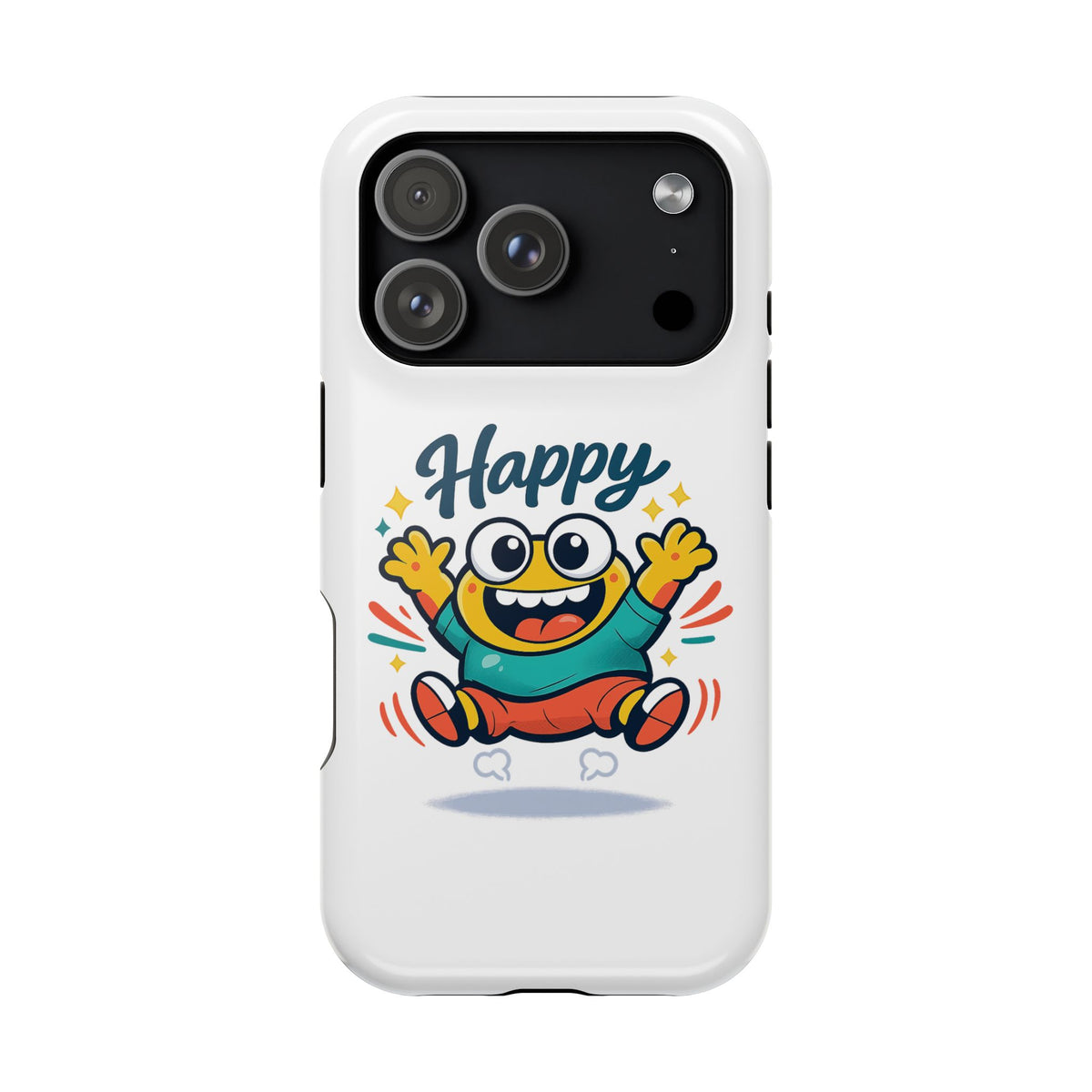 Happy Monster Magnetic Protective Phone Case White