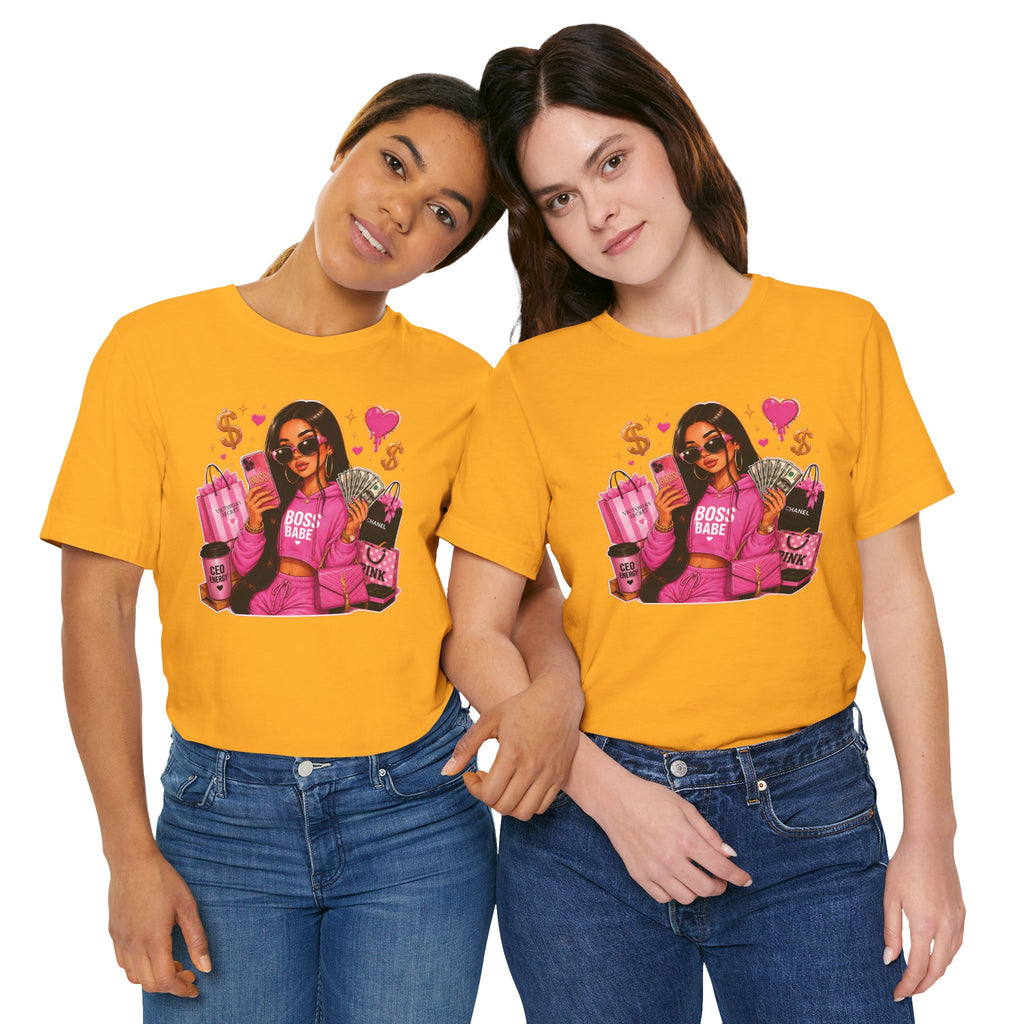 Boss Babe Pink Fashion T Shirt Glam Shopping Graphic Tee