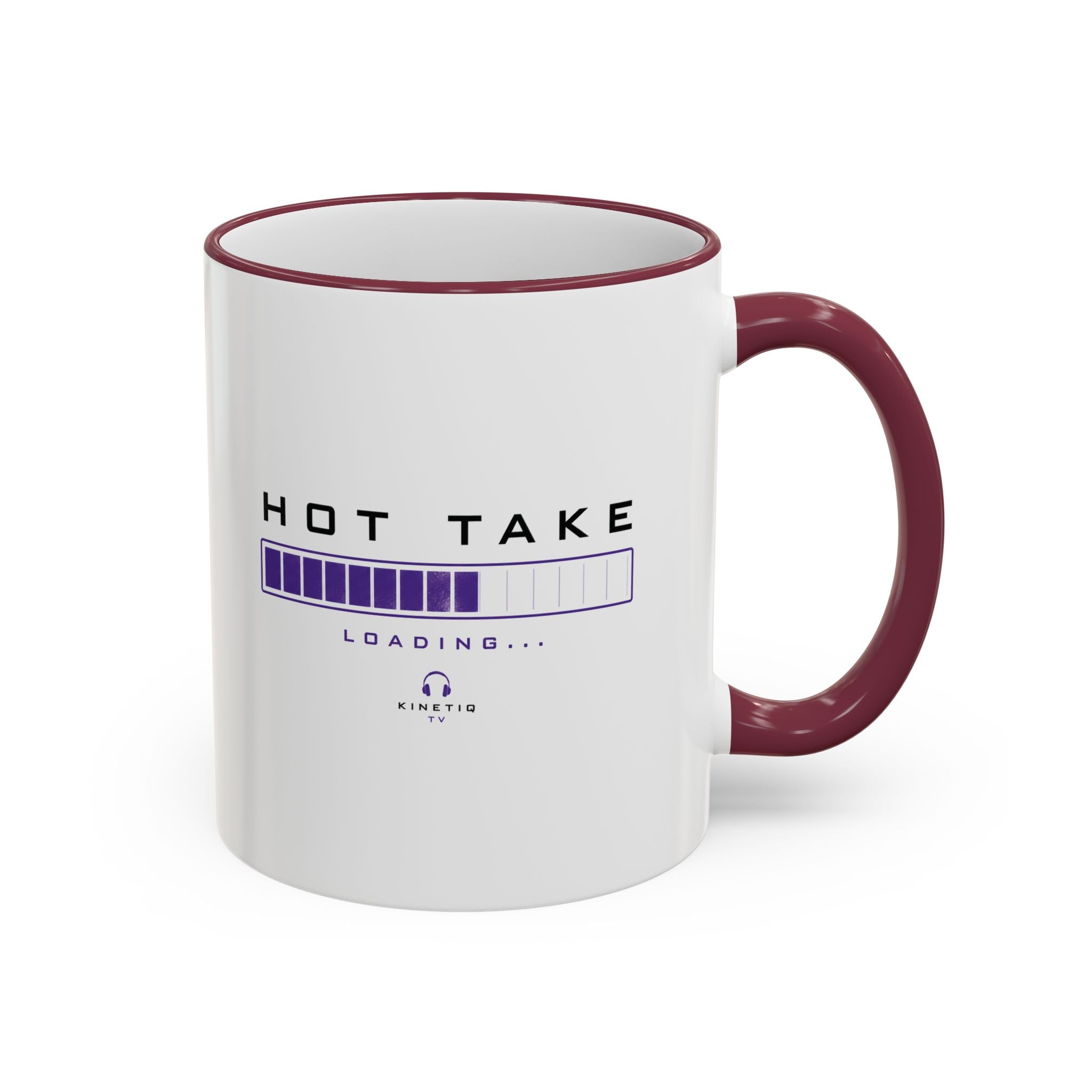 Hot Take Loading Mug — Funny Progress Bar Accent Rim & Handle Tea Coffee Cup