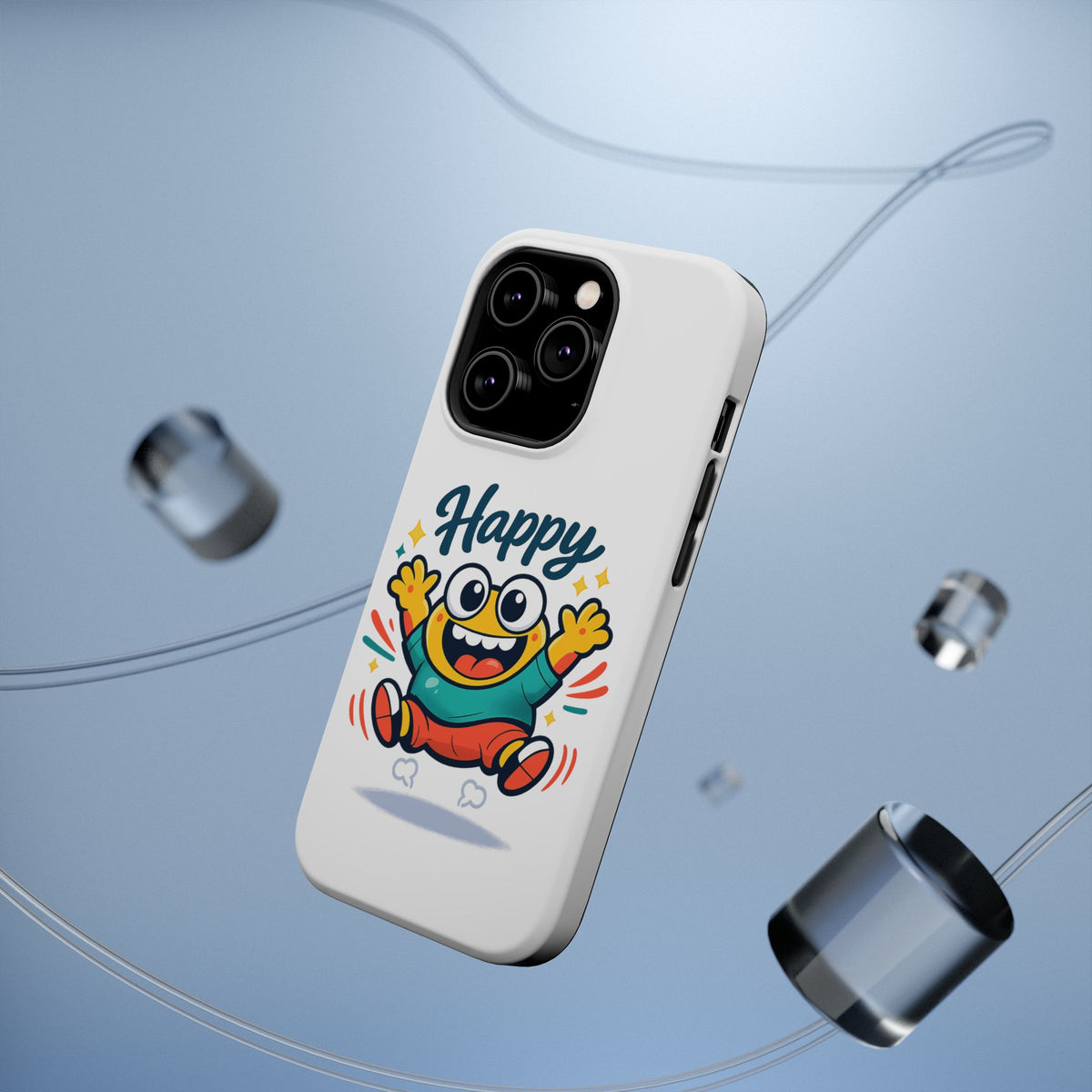 Happy Monster Magnetic Protective Phone Case White