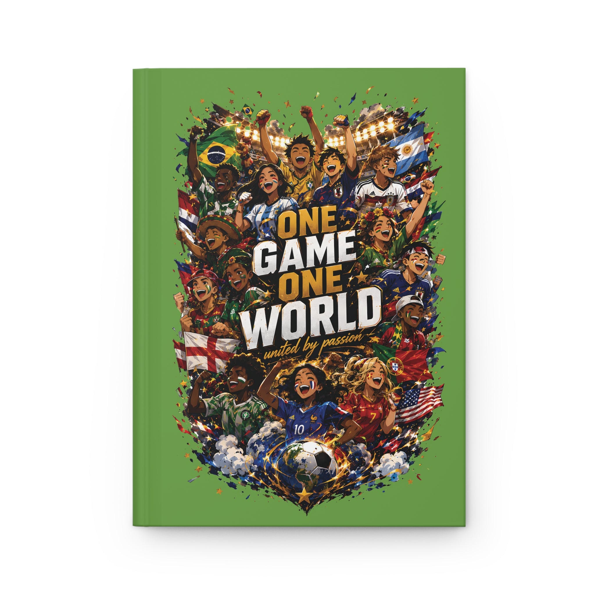 One Game One World Soccer Journal — Hardcover Matte Notebook