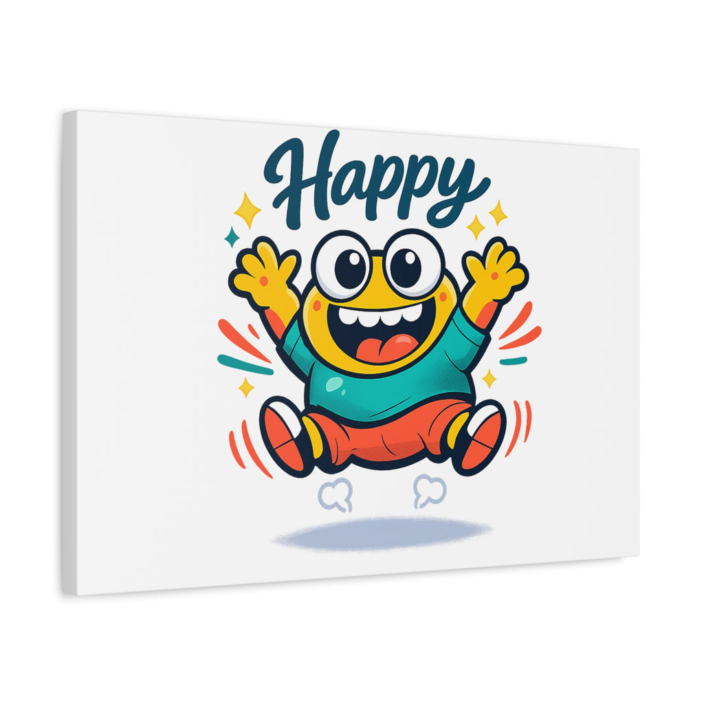 Happy Blob Cartoon Canvas | Bold Cartoon, Thick Outline, Kawaii Minimal