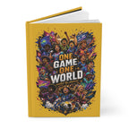 Soccer Journal — "One Game One World" Hardcover Notebook with Customizable Name & Number