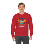 Happy Blob Cartoon Crewneck Sweatshirt | kawaii minimal, thick outline