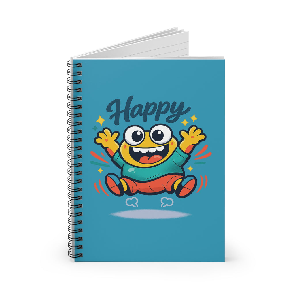 Happy Cartoon Monster Spiral Notebook – Ruled Journal