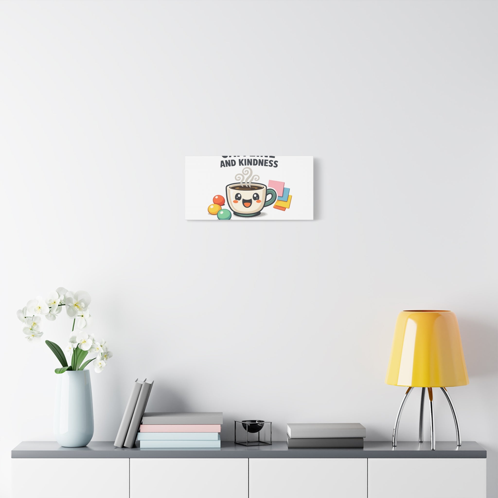 Caffeine and Kindness Canvas | Office Humor, Coffee Fuel Wall Art