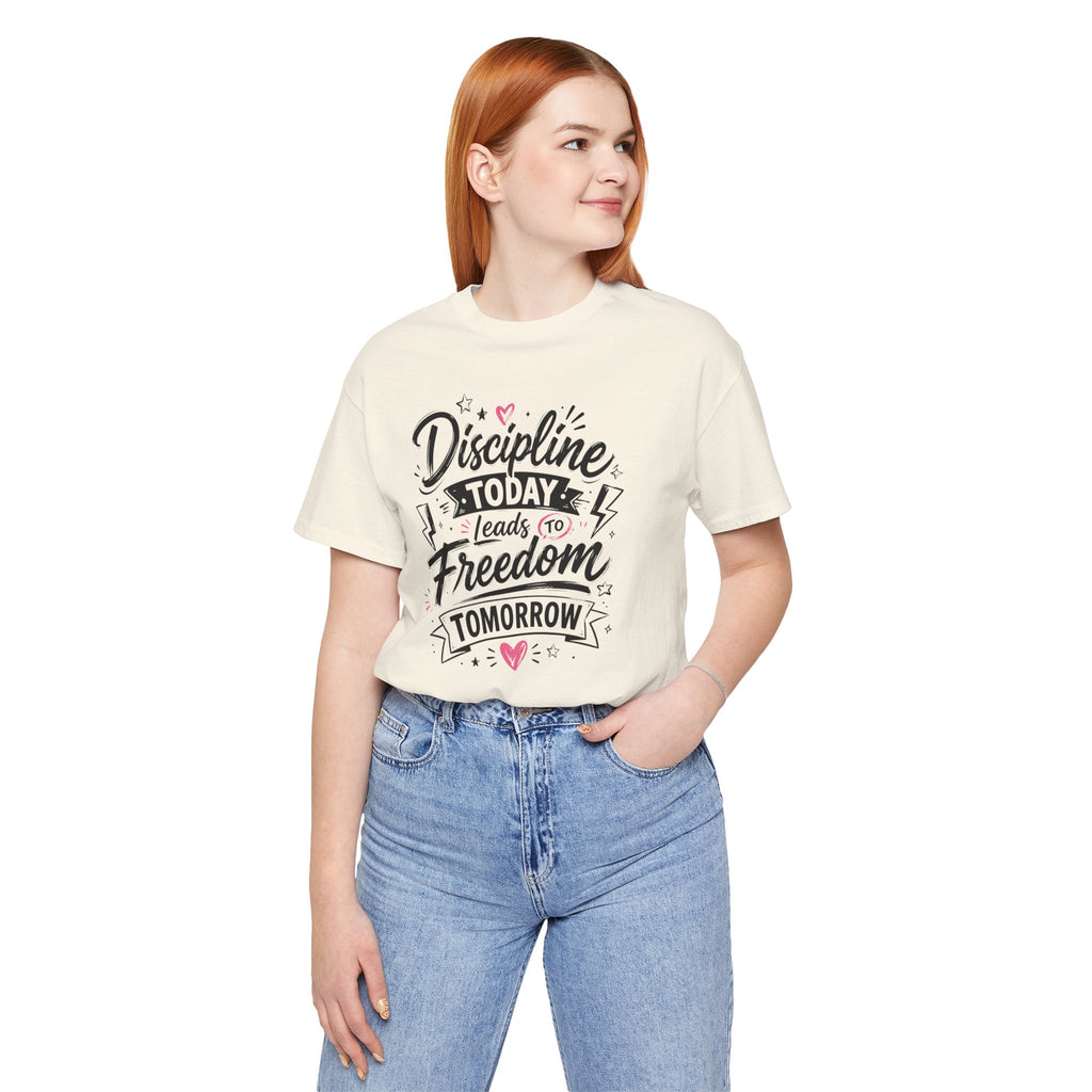 Discipline Today Leads to Freedom Tomorrow Tee — Motivational Fitness T-Shirt