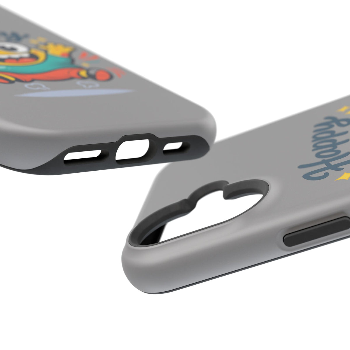 Happy Monster Magnetic Protective Phone Case Gray