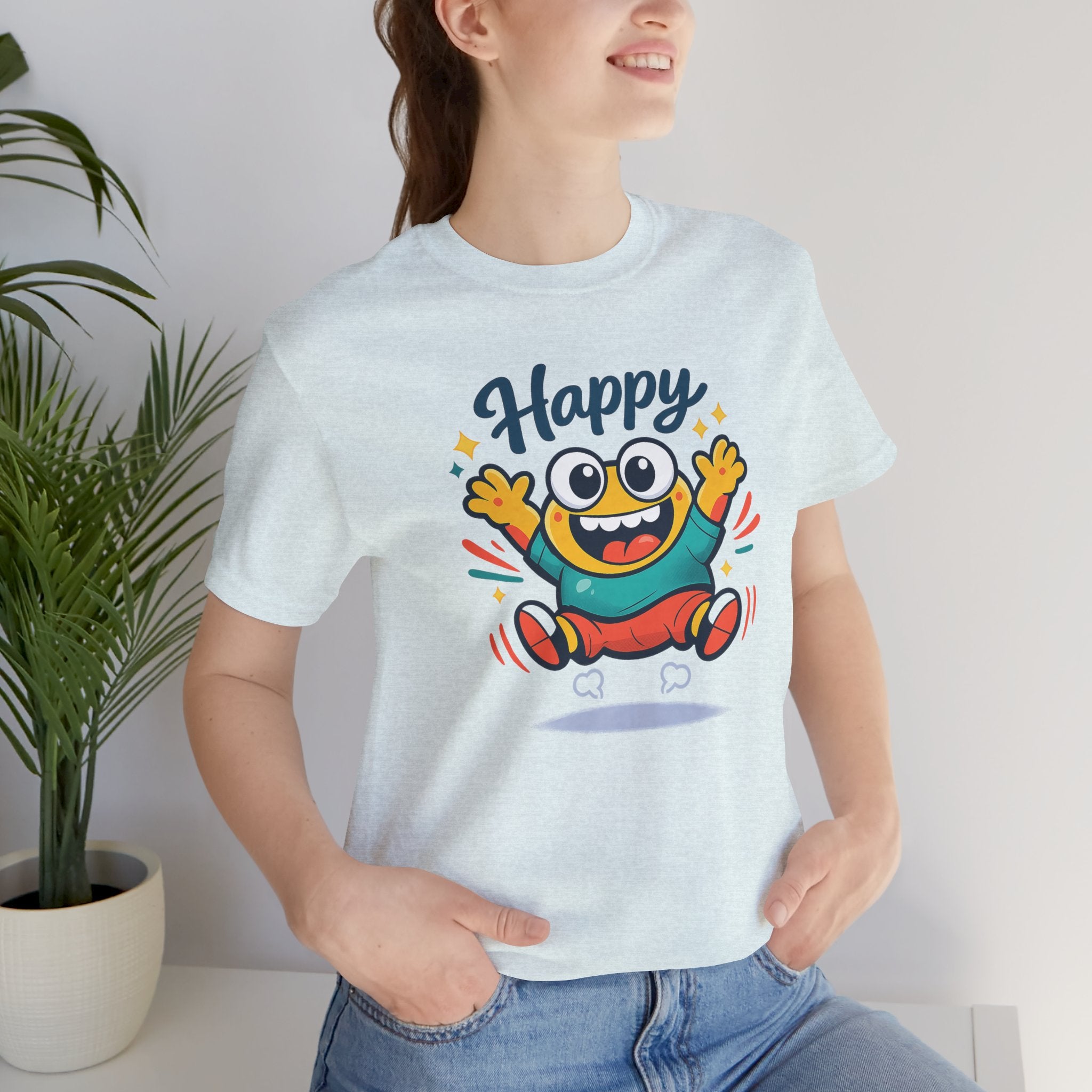 Happy Mood Blob Tee | kawaii minimal, thick outline emoji cartoon