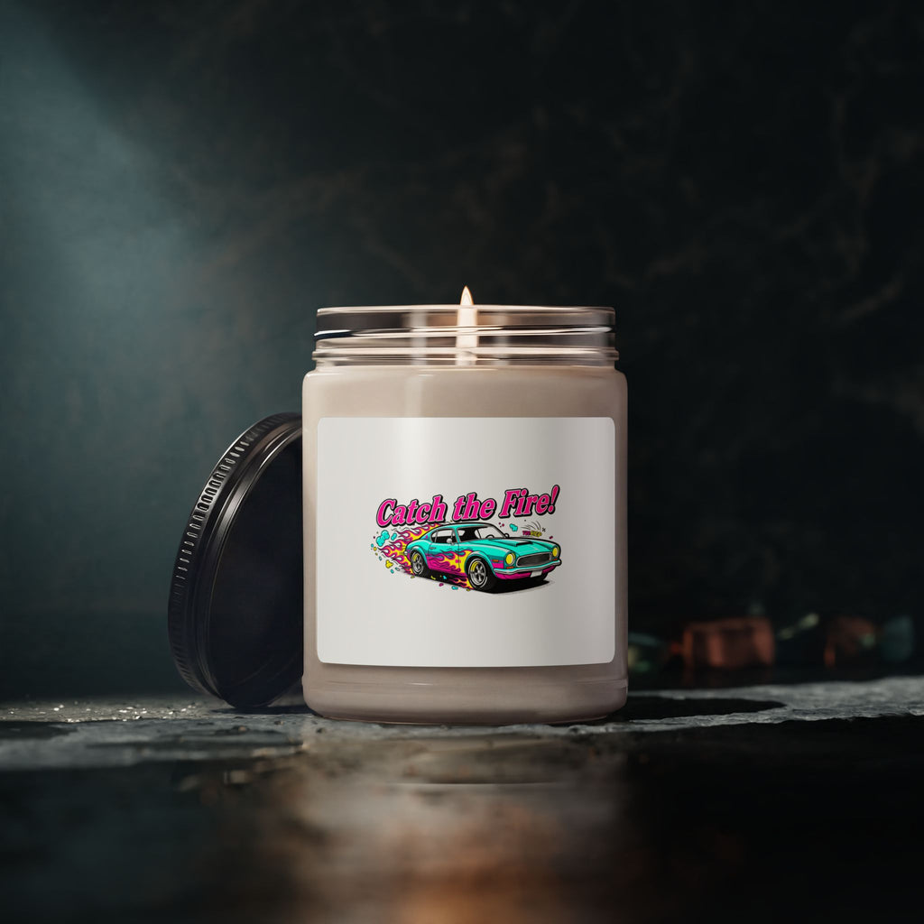 Retro Dragster Soy Wax Candle – Vintage Racing Car Design
