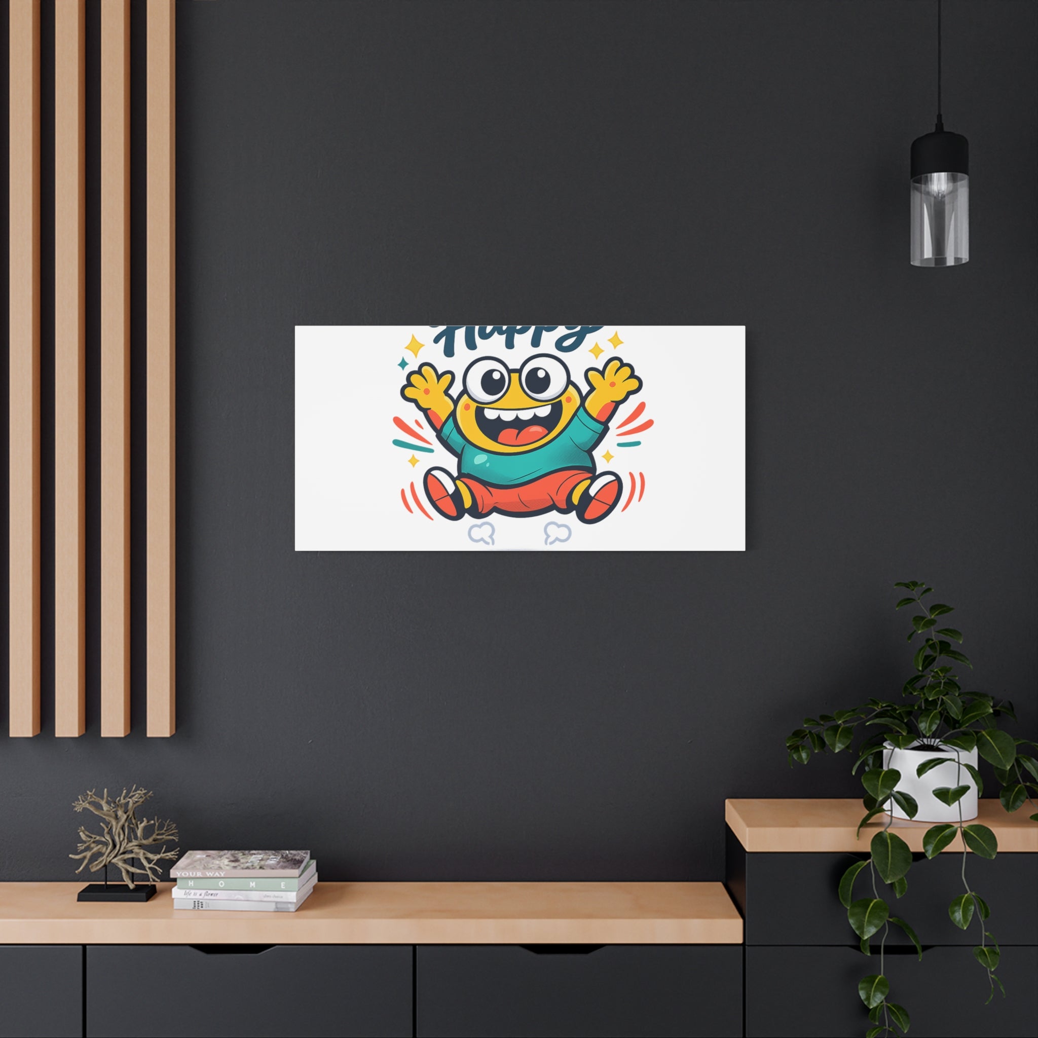 Happy Blob Cartoon Canvas | Bold Cartoon, Thick Outline, Kawaii Minimal