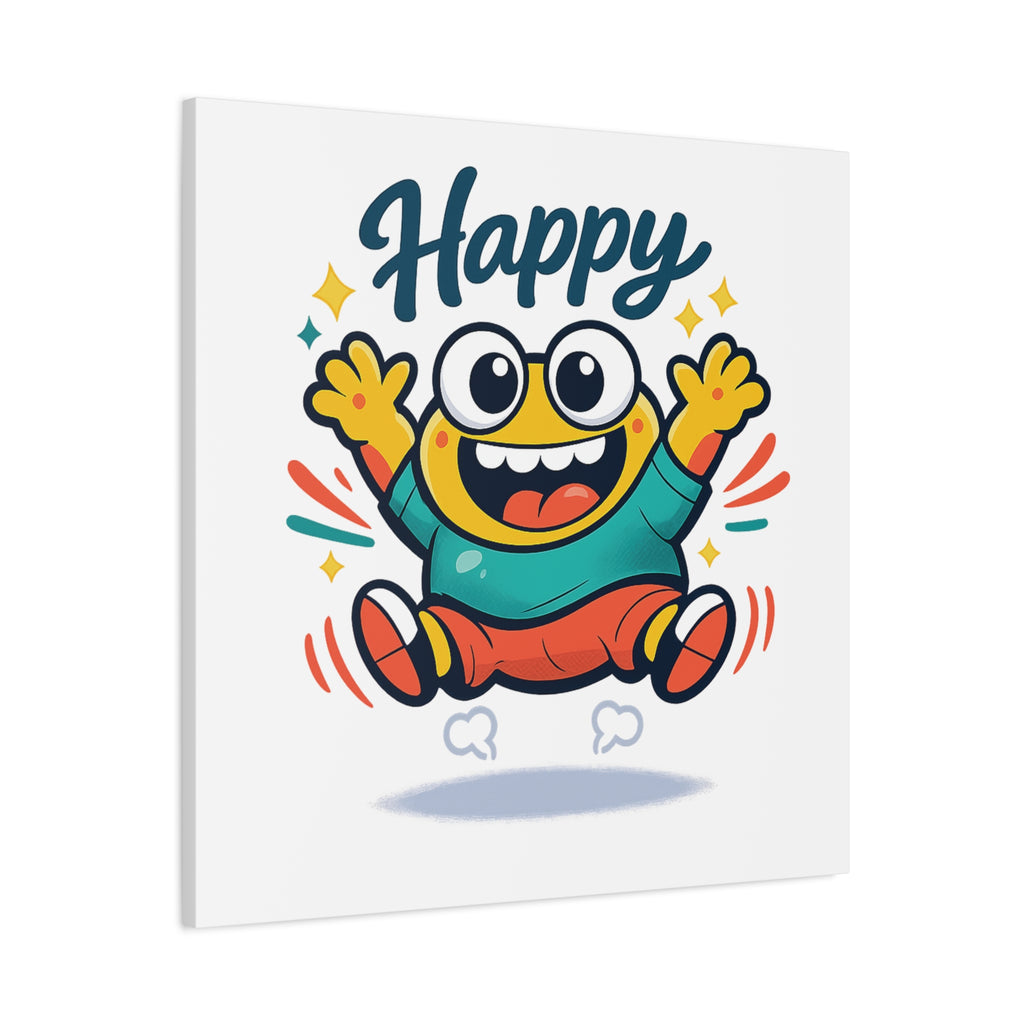 Happy Blob Cartoon Canvas | Bold Cartoon, Thick Outline, Kawaii Minimal