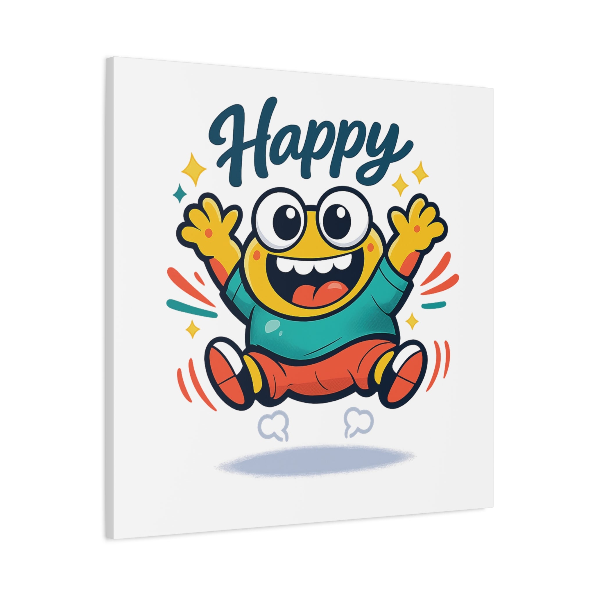 Happy Blob Cartoon Canvas | Bold Cartoon, Thick Outline, Kawaii Minimal