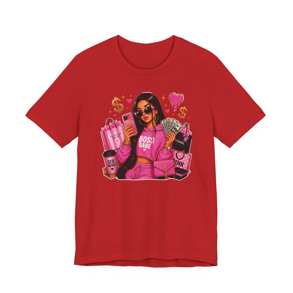 Boss Babe Pink Fashion T Shirt Glam Shopping Graphic Tee