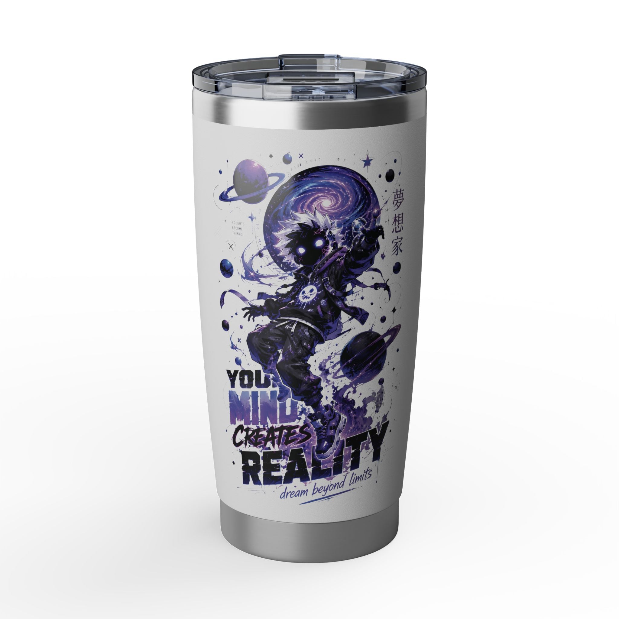 Galaxy Astronaut 20oz Tumbler — "Your Mind Creates Reality" Space Travel Insulated Cup