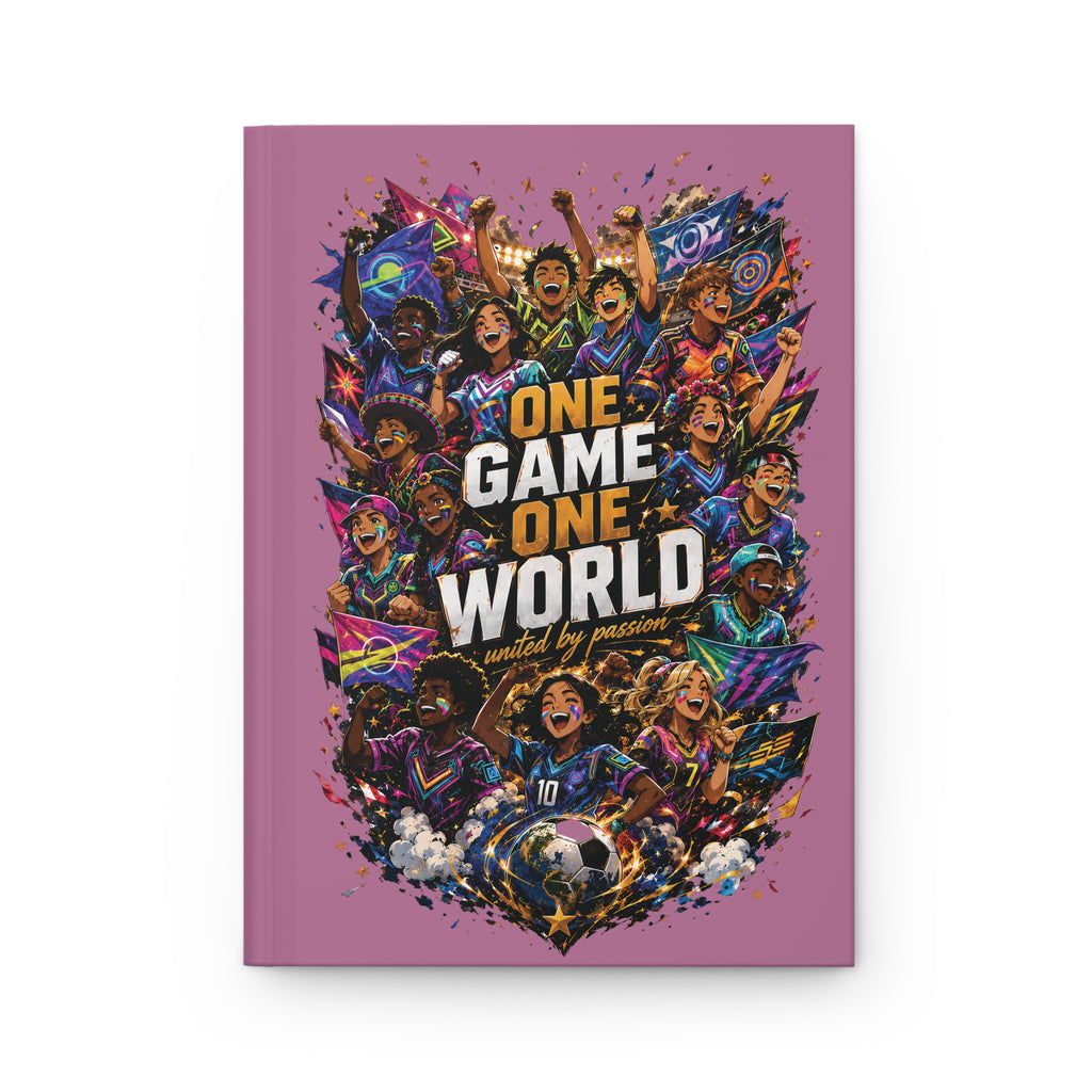 One Game One World Soccer Hardcover Journal — Personalized Sports Notebook