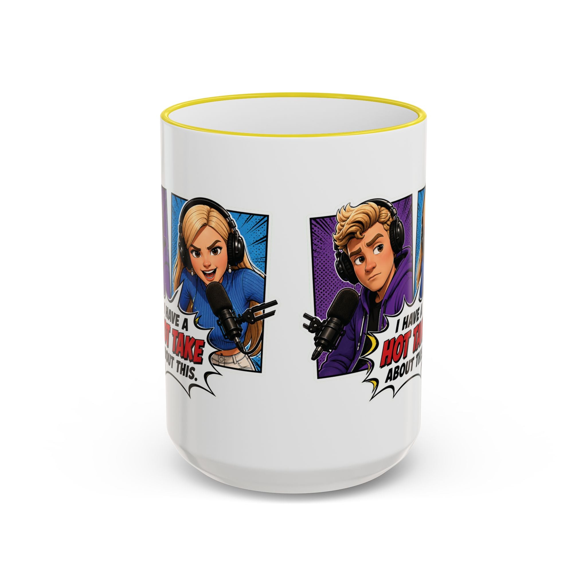 Jake And Emma Hot Take Accent Rim Mug – I Have A Hot Take About This Comic Coffee Cup (11oz/15oz)