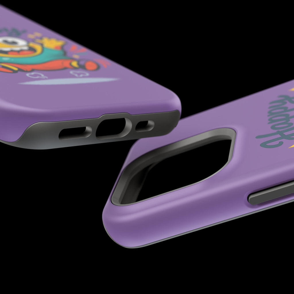 Happy Monster Magnetic Protective Phone Case Purple