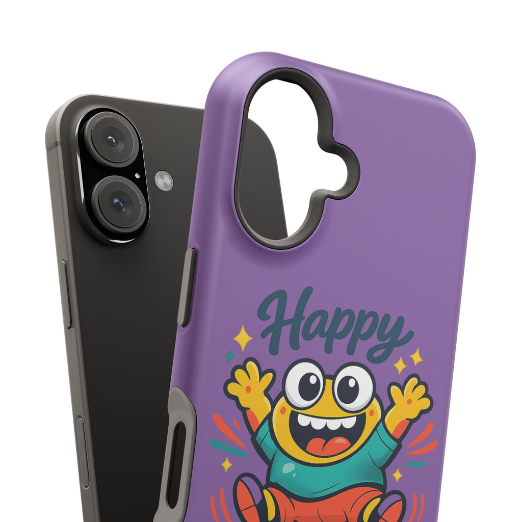 Happy Monster Magnetic Protective Phone Case Purple